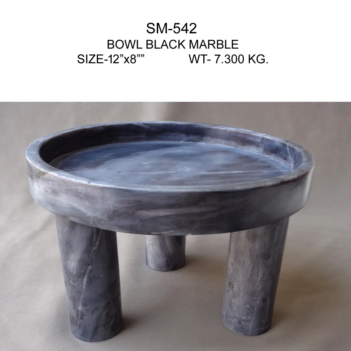 BLACK MARBLE BOWL STYLE-2 LARGE